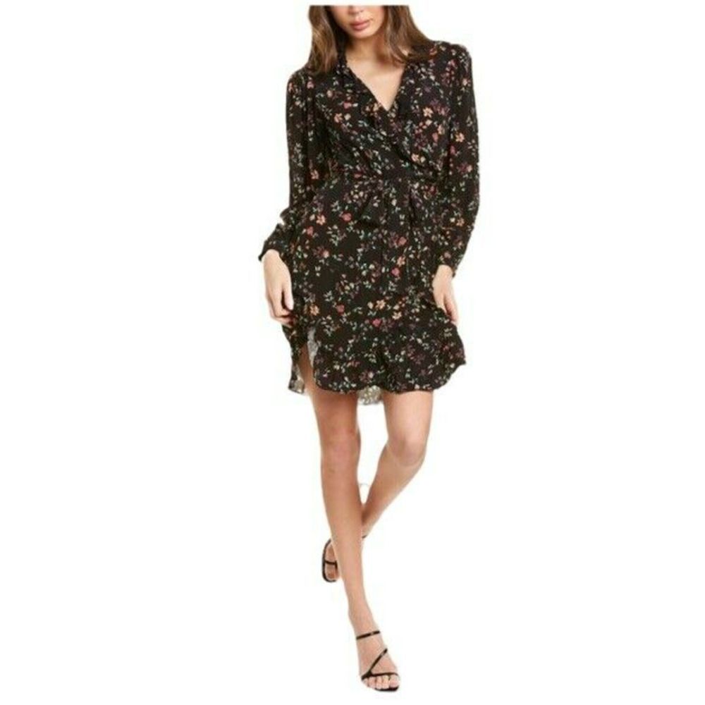 Maje Womens Printed Rosalio Wrap Dress Size 3 (Fits Like US 8)